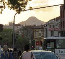 A view of the volcano from downtown Konya.jpg