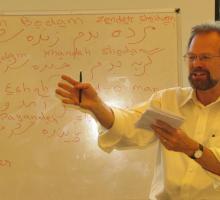 Christopher Merrill leading a discussion about Rumi and translation..jpg