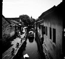 The writers visited Zhouzhuang, an historic village in Jinagsu province.