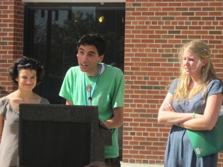 Between the Lines participants do a reading at the Iowa City Book Festival.