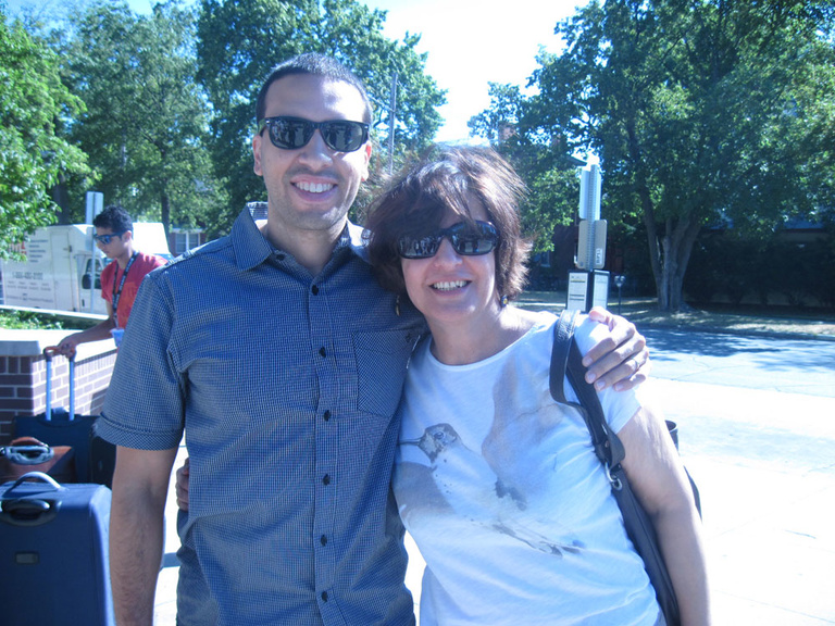 Between The Lines Arabic instructors Marcus Jackson and Iman Humaydan smile for the camera.