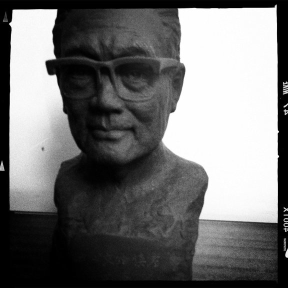 The writers visited the former residence of seminal Shanghai author Ba Jin. Seen here is a small bust of the author.