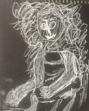 Khaled Khalifa - chalk drawing