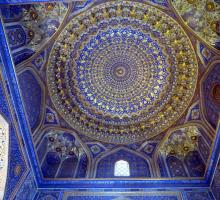 2-A tile ceiling at the Registan, at the heart of the ancient city of Samarkand, Uzbekistan.jpg