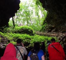 Exploring Maquoketa Caves.